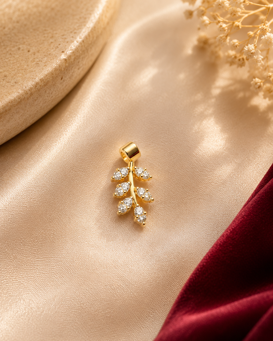 Leaf white stone